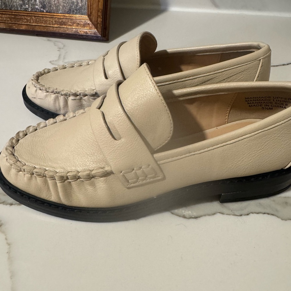 LOFT Cream Penny Loafers - Picture 3 of 5
